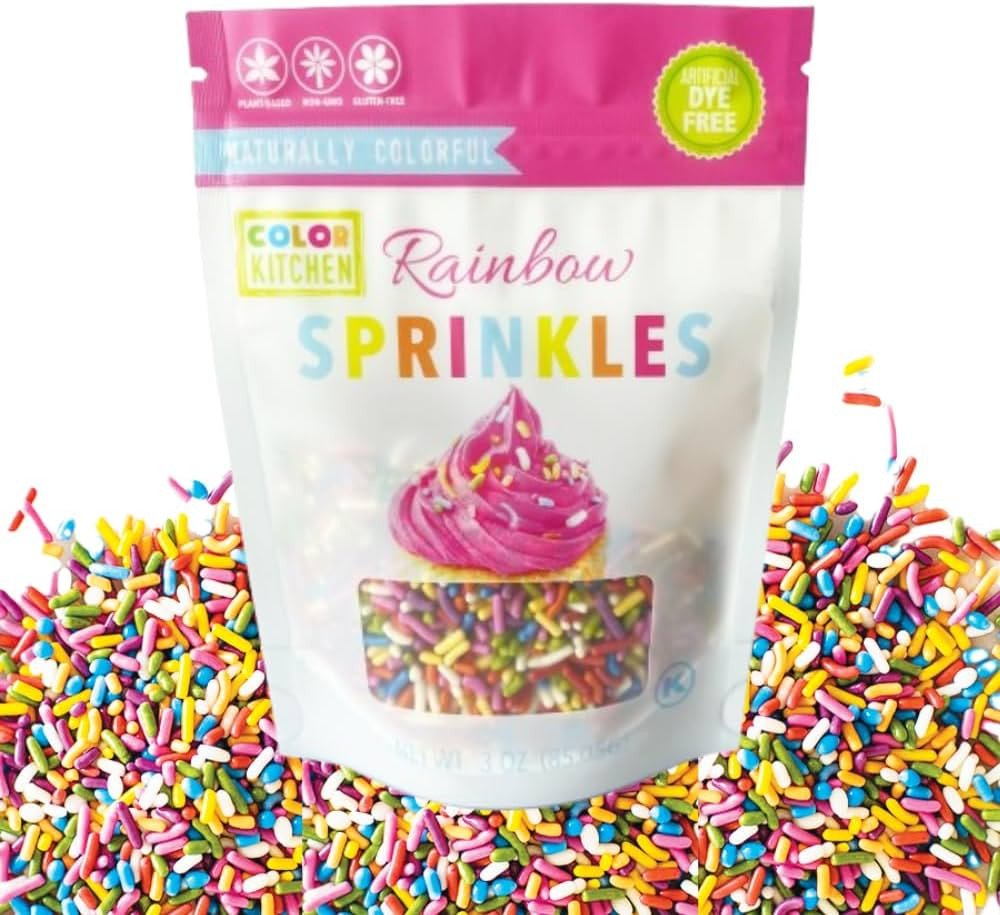 Color Kitchen Rainbow Sprinkles Natural Ingredients Baking Cake Decorations, Ice Cream, Cookie, A... | Amazon (US)
