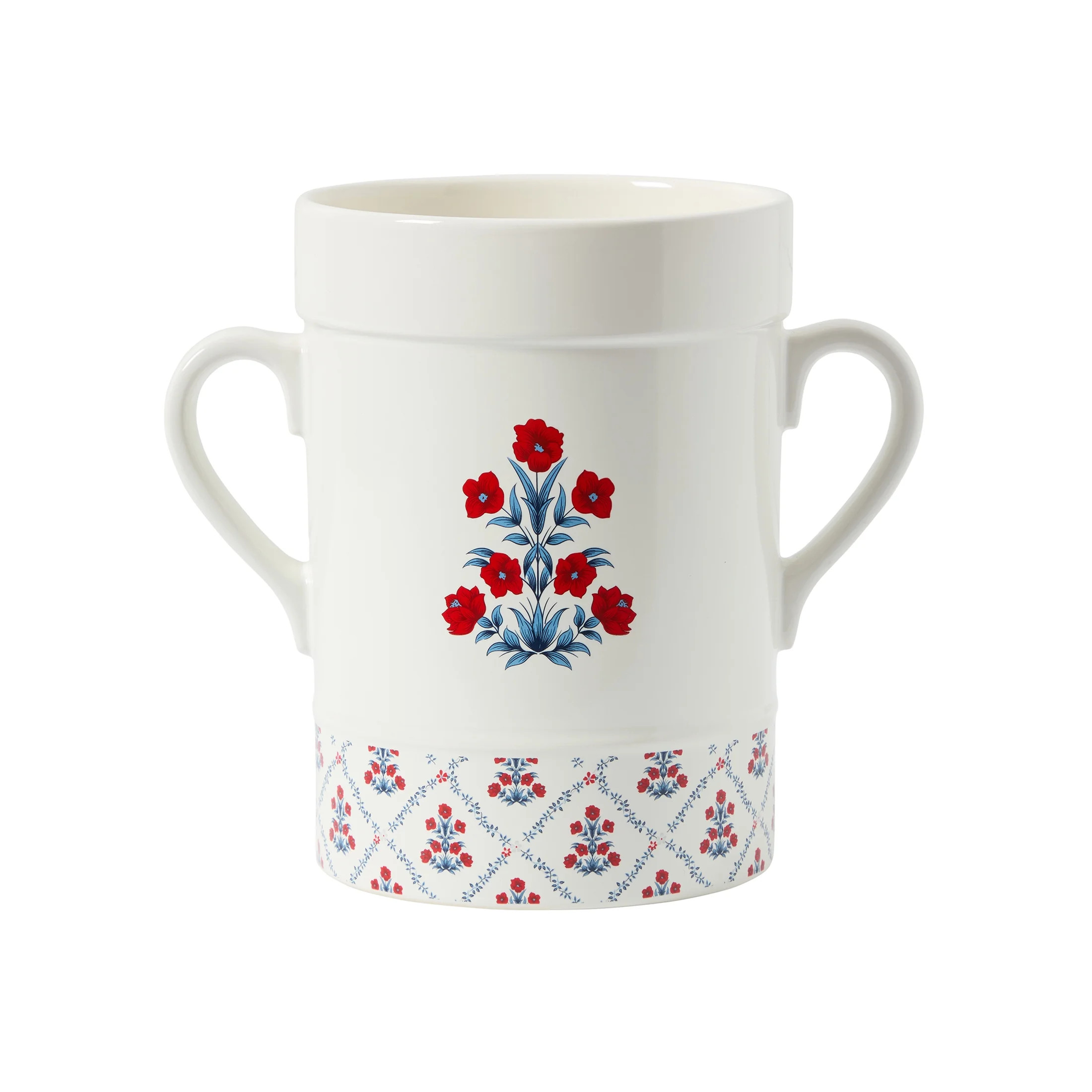 Poppy Trellis Ceramic Utensil Crock, Red/White/Blue, 7", by My Texas House | Walmart (US)