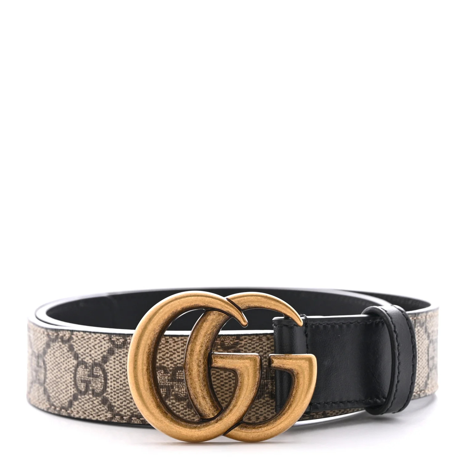 GG Supreme Monogram Matte Plutone Calfskin Double G 30mm Belt 75 30 Beige Ebony Black | FASHIONPHILE (US)