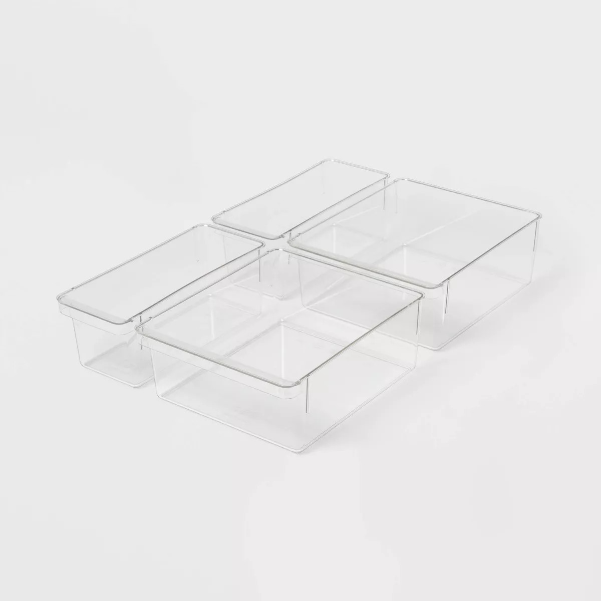 4pc Fridge & Pantry Bin Storage Set Clear - Brightroom™: Refrigerator & Pantry Organizers, Hand... | Target