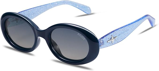 SOJOS Retro Oval Polarized Sunglasses for Women Men 90s Vintage UV400 Protection Tiny Sun Glasses... | Amazon (US)