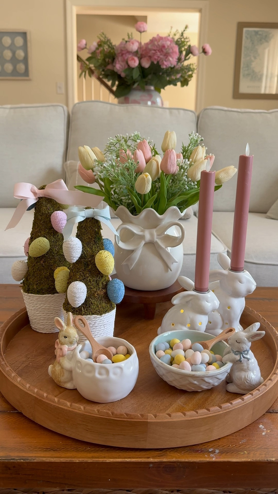 Who else is ready for spring?! I saw this sweet bow vase from @mudpiegift and I knew I needed it instantly!! It will be perfect through the spring and I particularly was excited to style it for Easter with these other adorable items. 

#LTKHome #LTKSeasonal