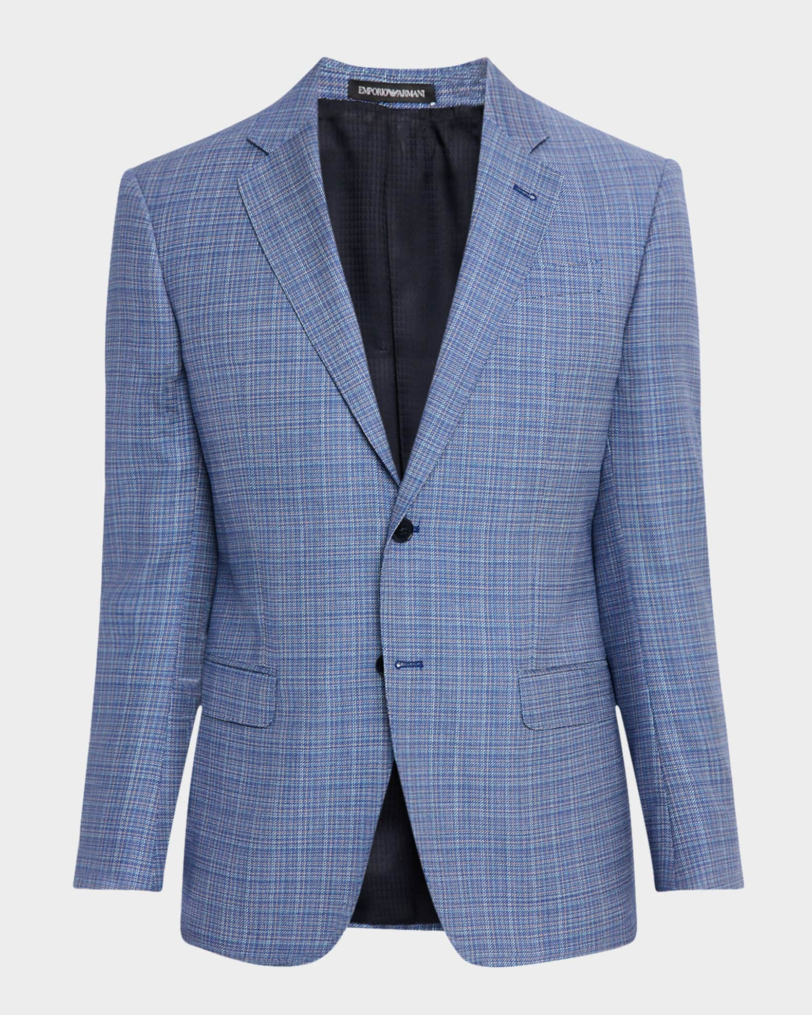 Men's Textured Plaid Sport Coat | Neiman Marcus