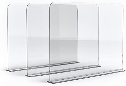 ICYTIDY Acrylic Shelf Dividers - 3 PCS Closet Shelf Organizer - T-Shirt, Sweater, Linen, Books, Hand | Amazon (US)
