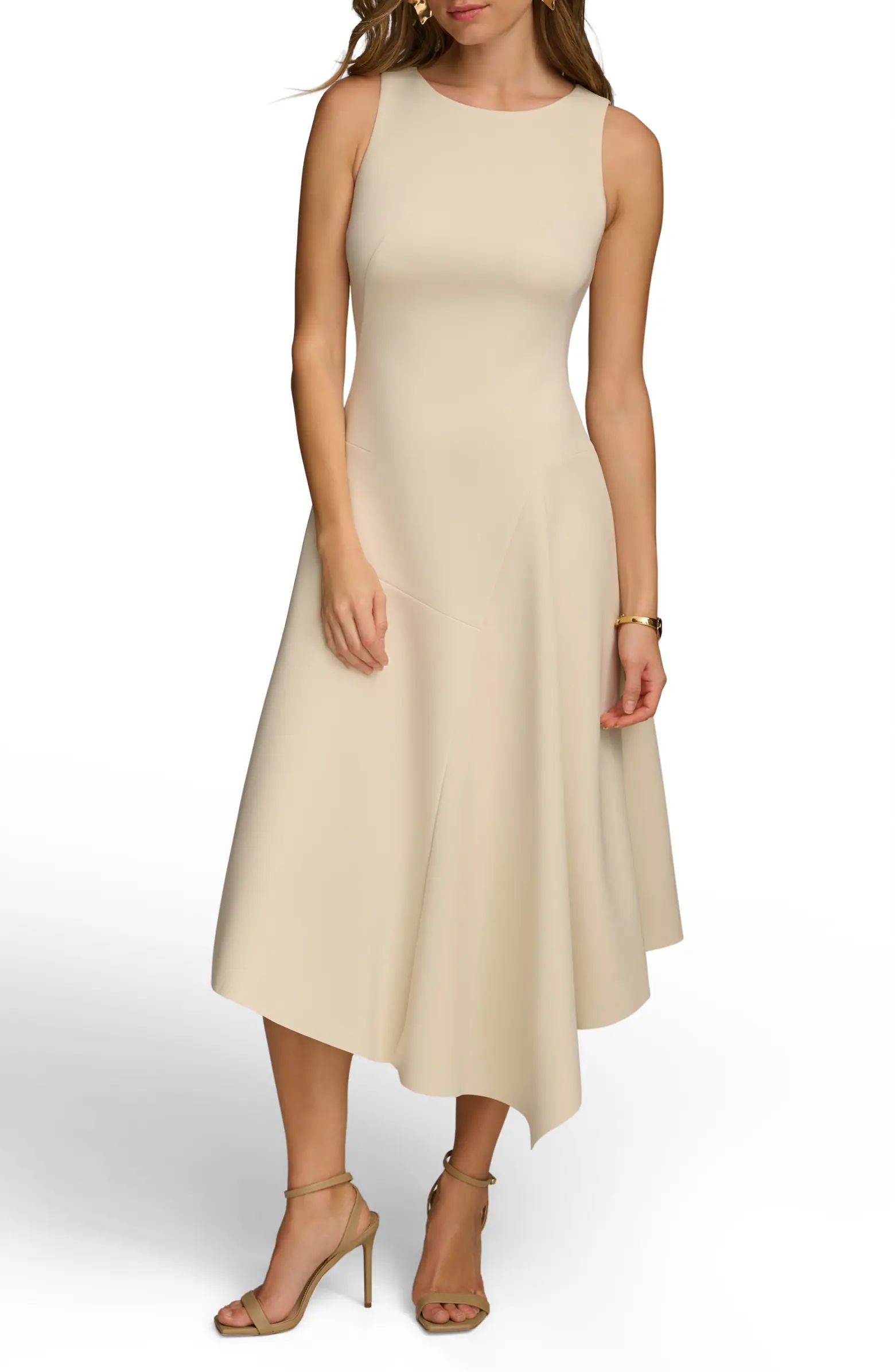 Asymmetric Sleeveless Fit & Flare Dress | Nordstrom