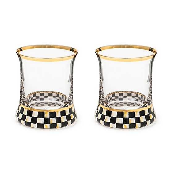 Courtly Check Tumbler Glass, Set of 2 | MacKenzie-Childs