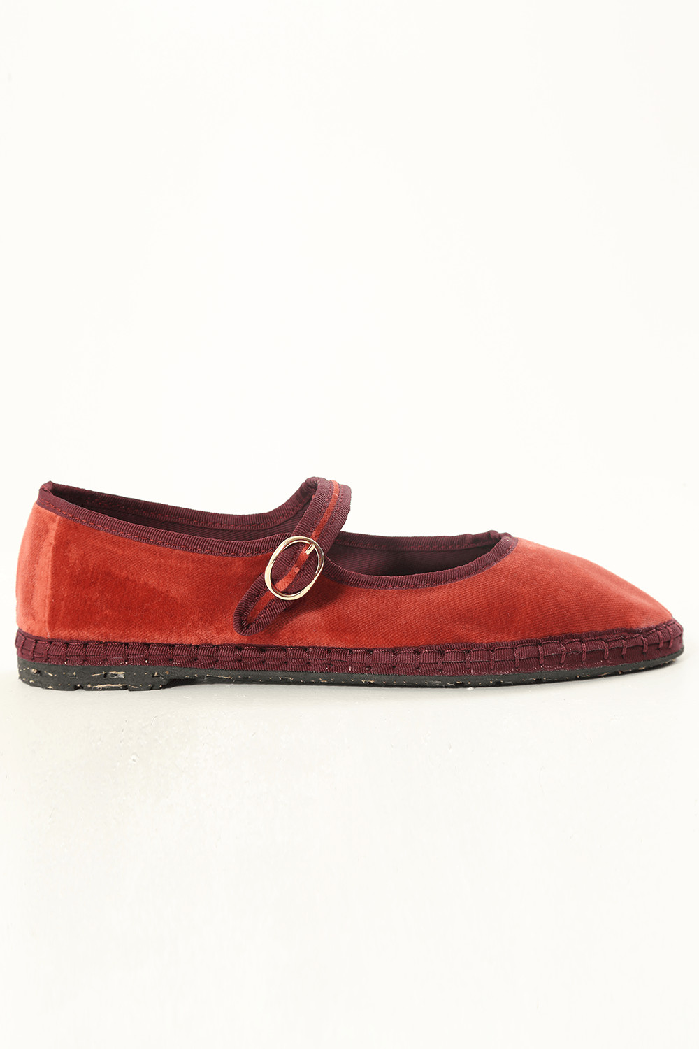 Sapatilha Modelo Mary Jane Margaret Velvet Vinho Flabelus - Vinho | Gallerist (BR)