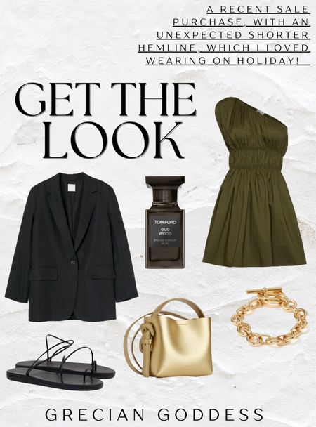 Holiday outfit - I am green dress obsessed! Picked this Matteau dress on sale but have also linked some cotton one shoulder dress alternatives! 

#LTKshoecrush #LTKeurope #LTKSeasonal