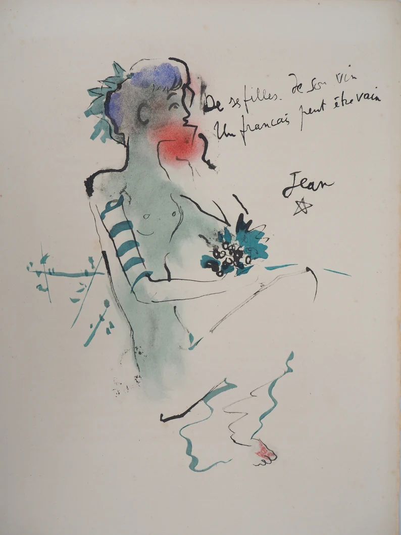 Jean COCTEAU : the Ephèbe Original Signed Lithograph - Etsy | Etsy (US)