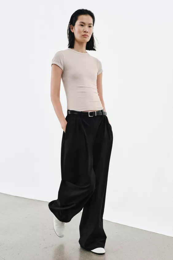 RUSTIC T-SHIRT WITH LINEN BLEND | Zara UK