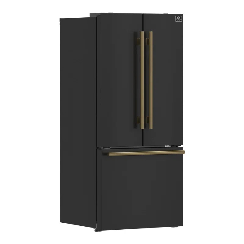 Espresso Gallipoli 30-inch French Door Refrigerator, 17.5 cu. ft. Capacity with Ice Maker | Wayfair North America