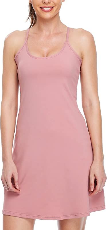 Willit Women's Tennis Dress Sleeveless Golf Dress with Inner Shorts 4 Pockets | Amazon (US)