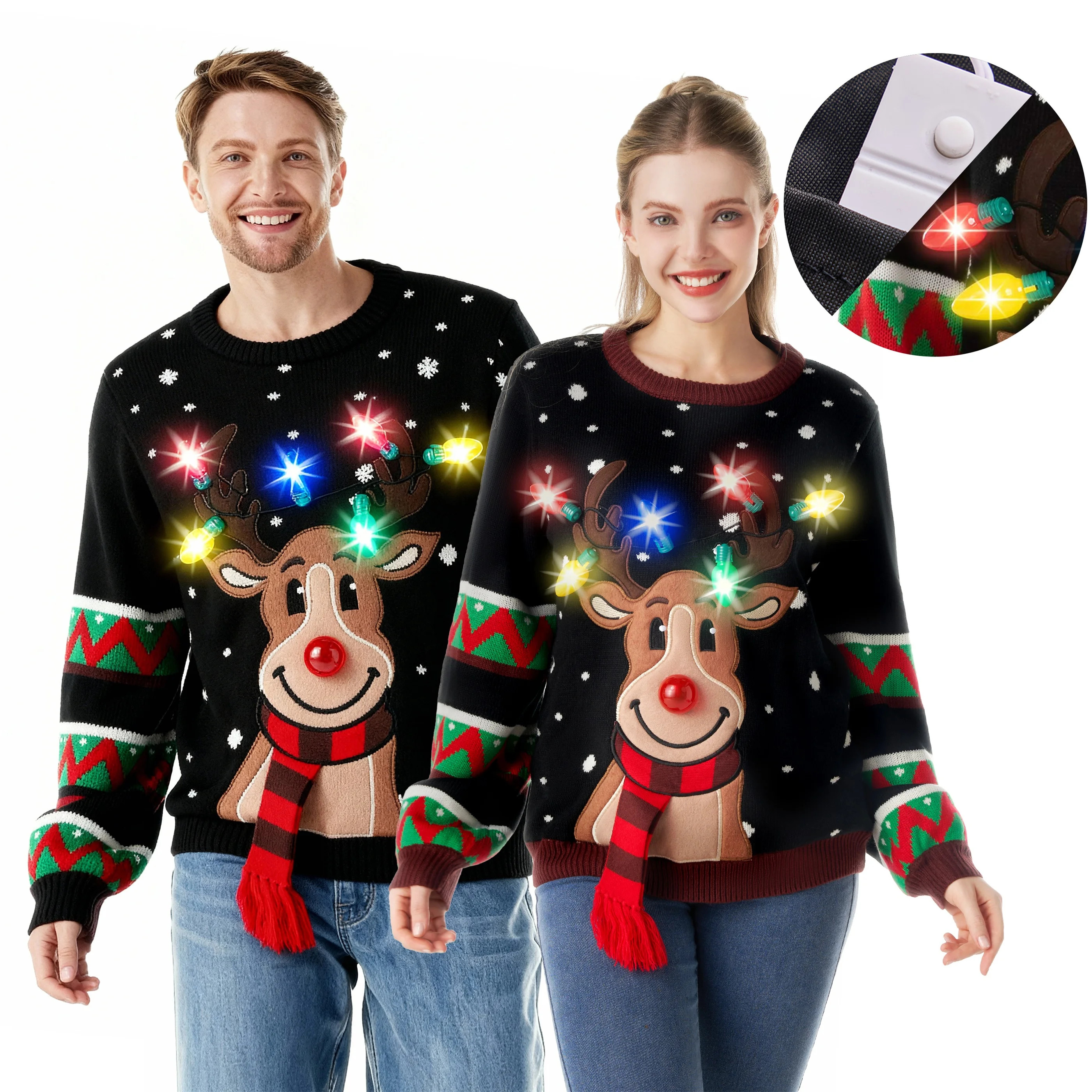 Joyfy Ugly Christmas Sweater Women, Led Light Up Ugly Sweater, Men Couples Women's Christmas Swea... | Walmart (US)