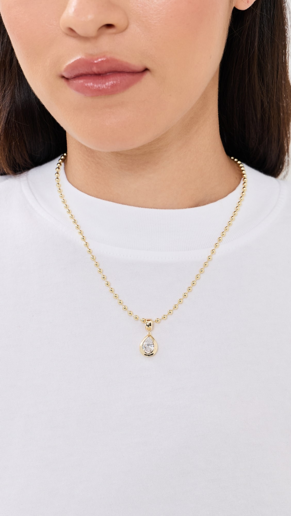 Pear Bezel Pendant Necklace | Shopbop