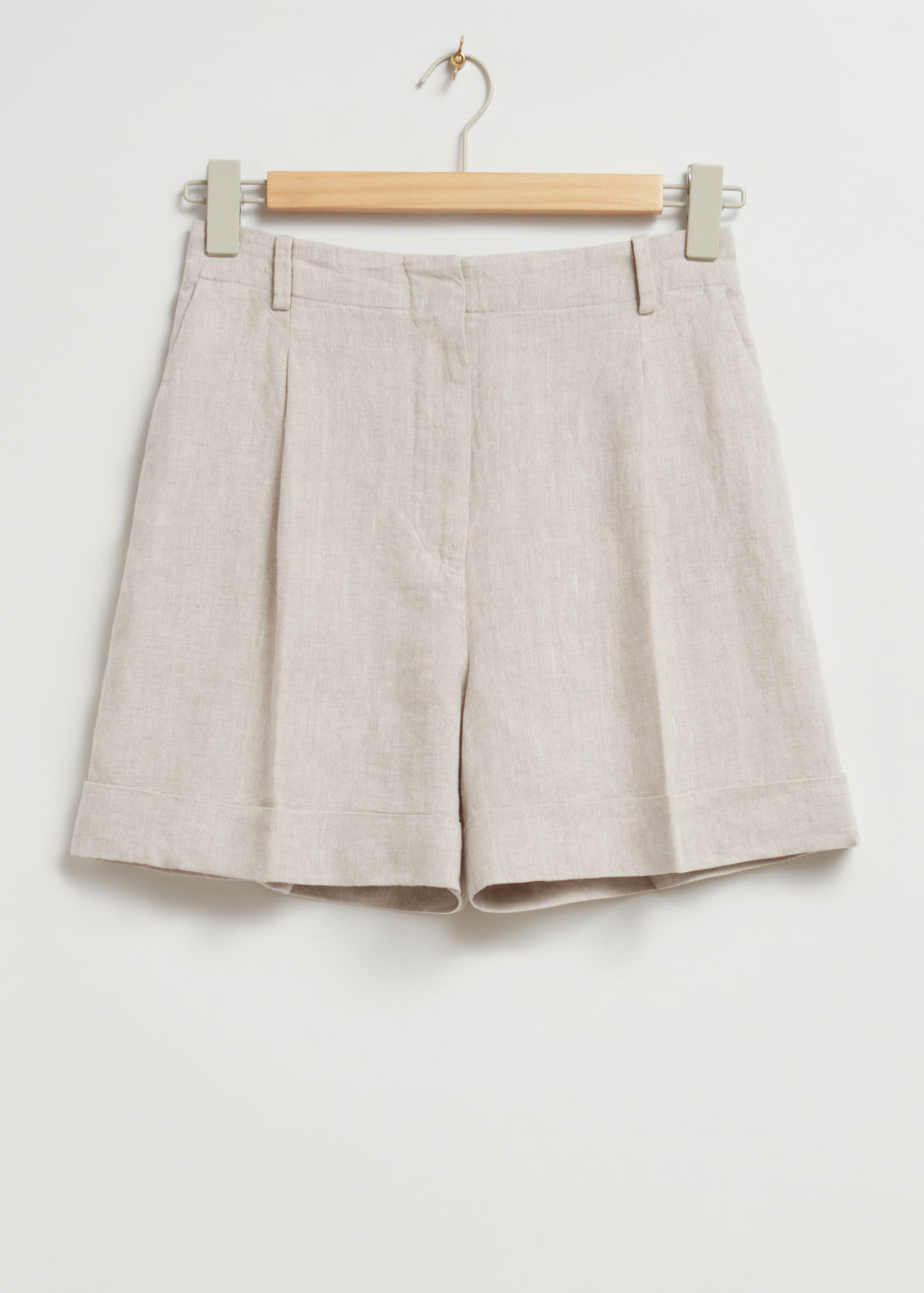 Tailored Wide-Leg Linen Shorts - Beige | & Other Stories US