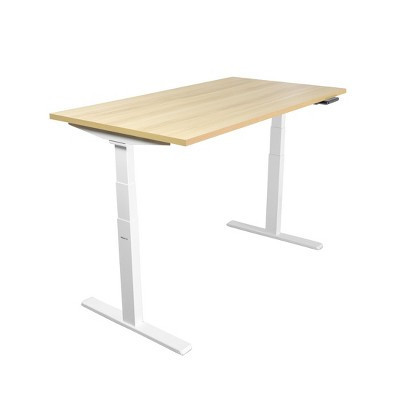 Mount-It! Dual Motor Electric Standing Desk with 55" Tabletop, Maple & White | Target