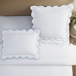 Emma Scalloped Sham with Envelope Closure & Lightweight Cotton Twill | Ballard Designs, Inc.