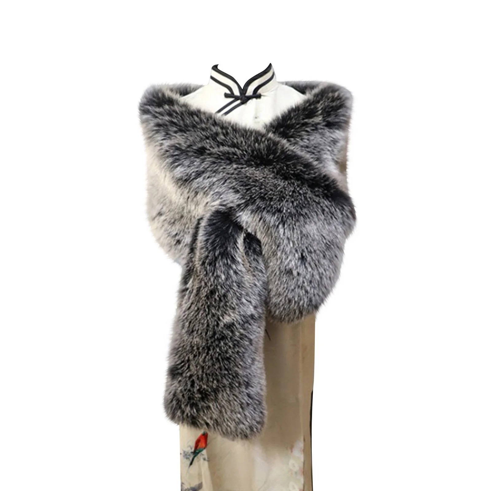 Tao Tao Women Oversized Faux Fur Shawls Long Bolero Fluffy Warm Shoulder Cover Up Shrug Stole Sca... | Walmart (US)