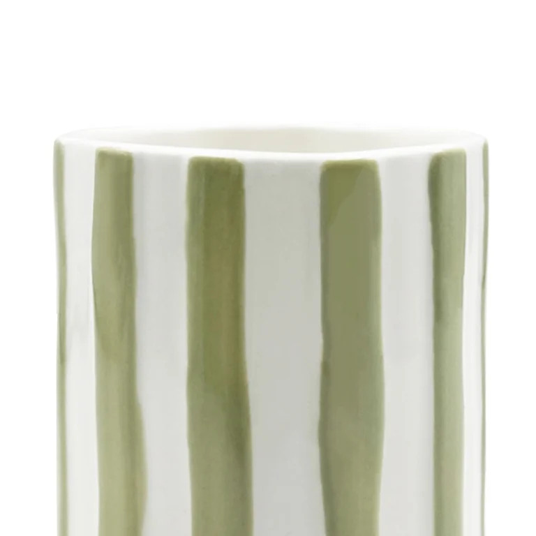 Mainstays Hand Painted Green Stripe Stoneware Toothbrush | Walmart (US)