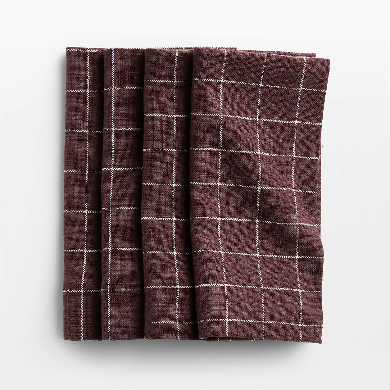 Cotswold Red Plaid Napkins, Set of 4 | Crate & Barrel | Crate & Barrel