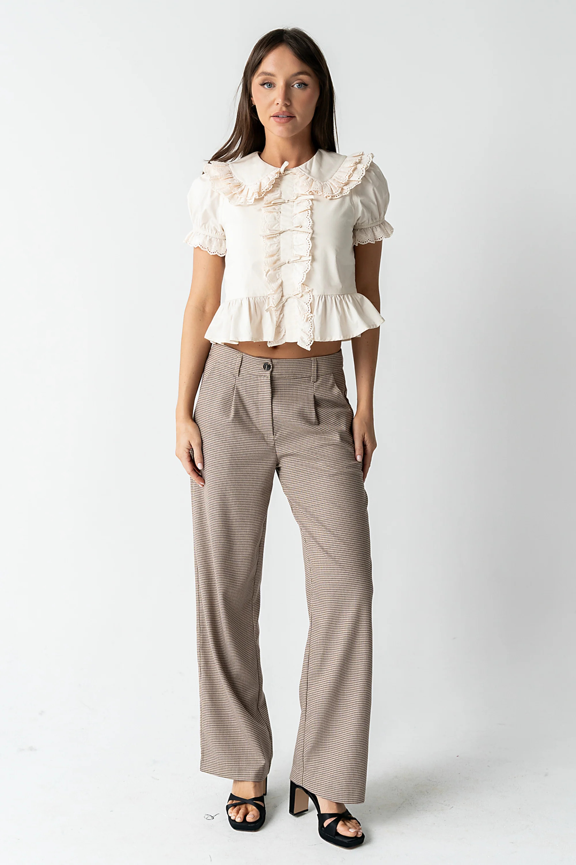 Chrissy Lace Trim Blouse in Cream | Böhme US