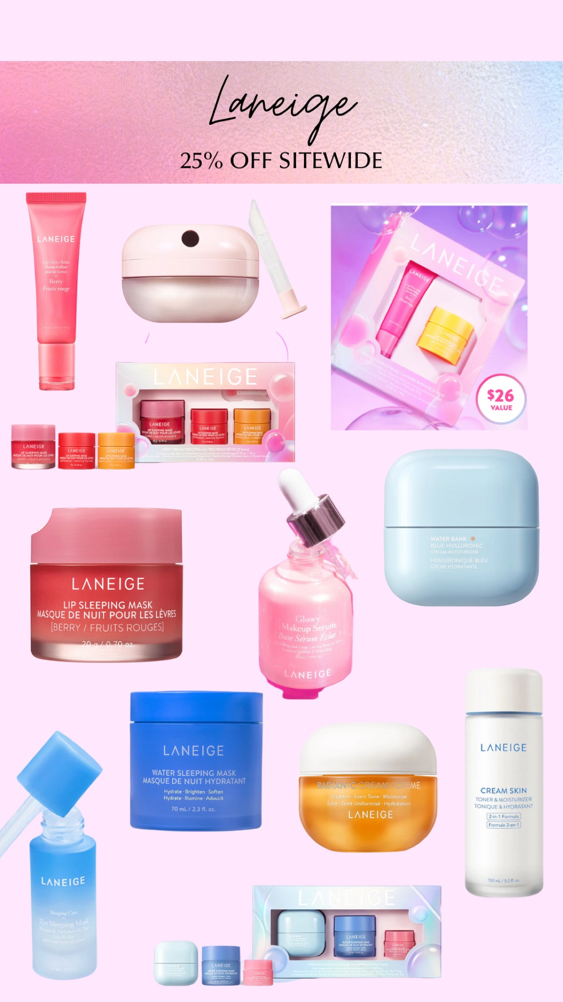 Laneige 25% off sidewide cyber sale! 

#LTKHoliday #LTKbeauty #LTKGiftGuide