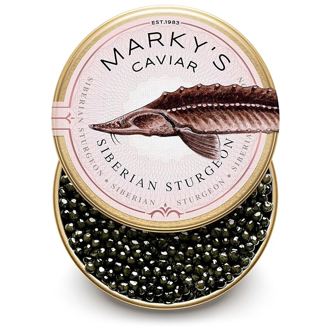 MARKY'S Siberian Sturgeon Royal Caviar - 1 oz / 28 g - Premium Sturgeon Malossol Black Roe - GUAR... | Amazon (US)