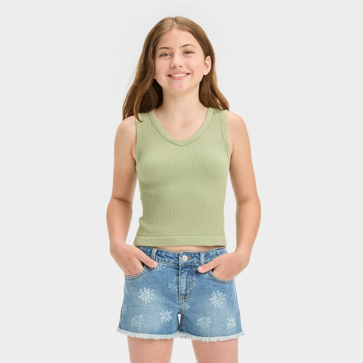 Girls' Seamless V-Neck Tank Top - art class™ | Target