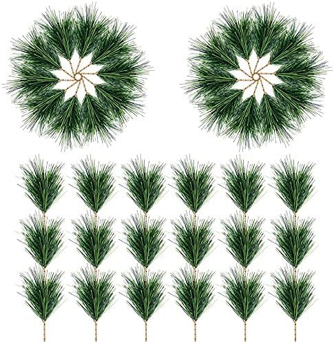 Alpurple 70 PCS Artificial Pine Needles Branches-2 Styles Plant Pine Branches Christmas Tree Branche | Amazon (US)