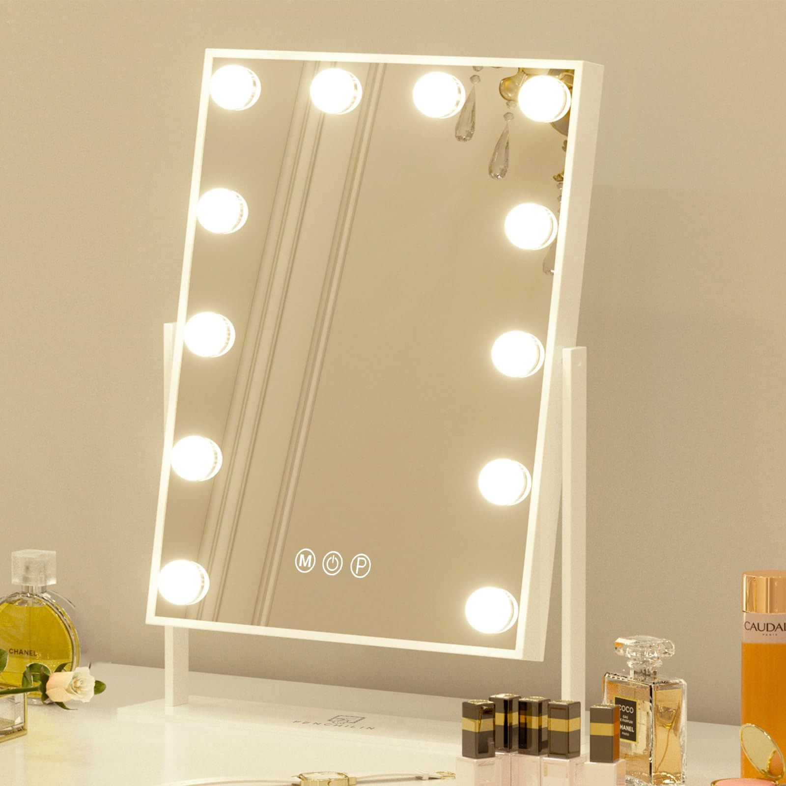 FENCHILIN Specchio Trucco con Luci, 12 Lampade LED, Controllo Touch Screen Regolabile a 360 Gradi... | Amazon (IT)