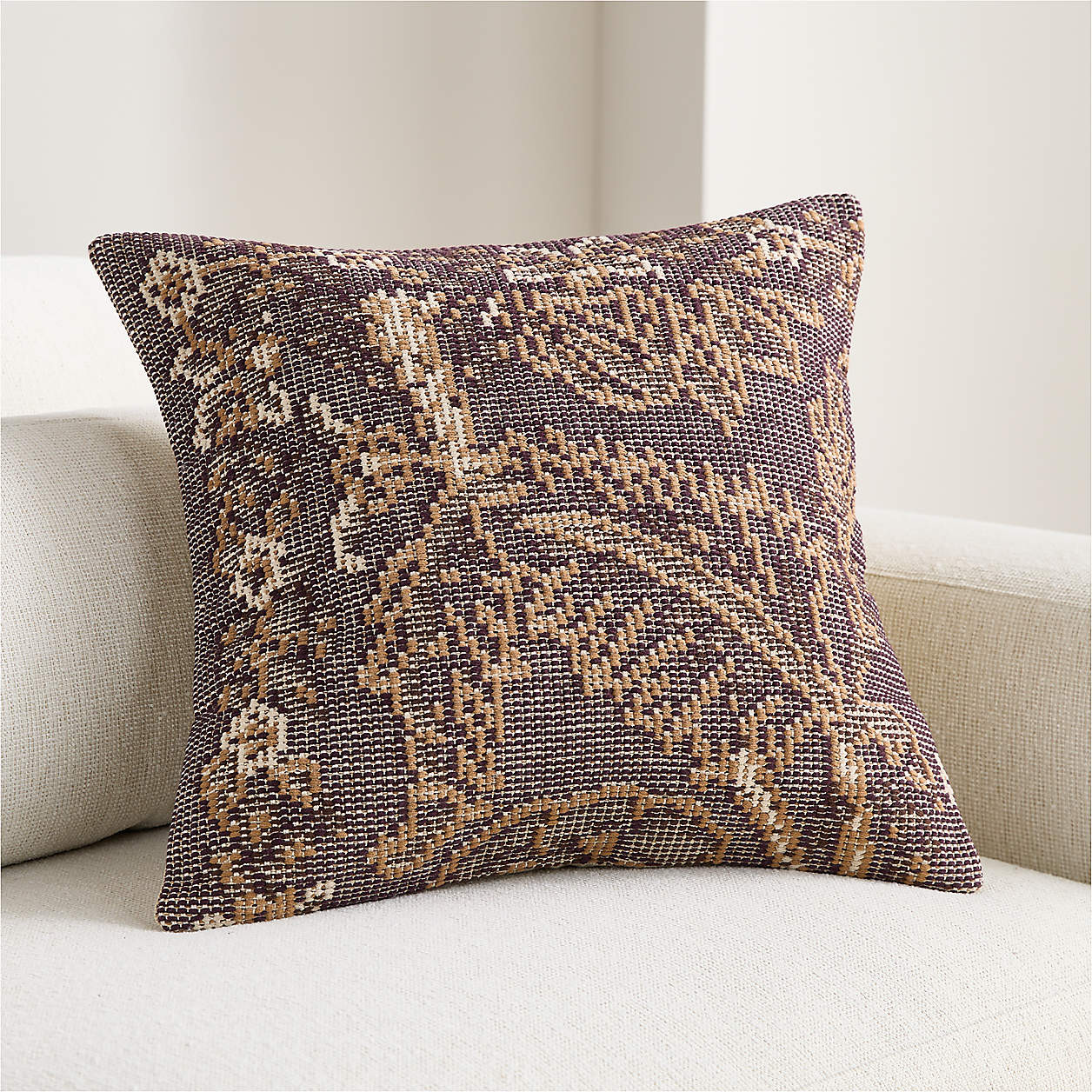 Hillsfield Organic Cotton 20"x20" Blue Throw Pillow Cover | Crate & Barrel | Crate & Barrel