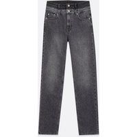 ONLY Dark Grey Double Waist Ankle Grazing Straight Leg Jeans New Look | New Look (UK)
