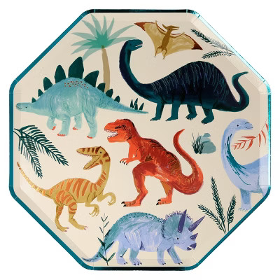 Meri Meri Dinosaur Kingdom Dinner Plates (Pack of 8) | Target