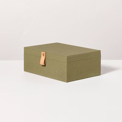 Desk Storage Lidded Fabric Box Green - Hearth & Hand™ with Magnolia | Target