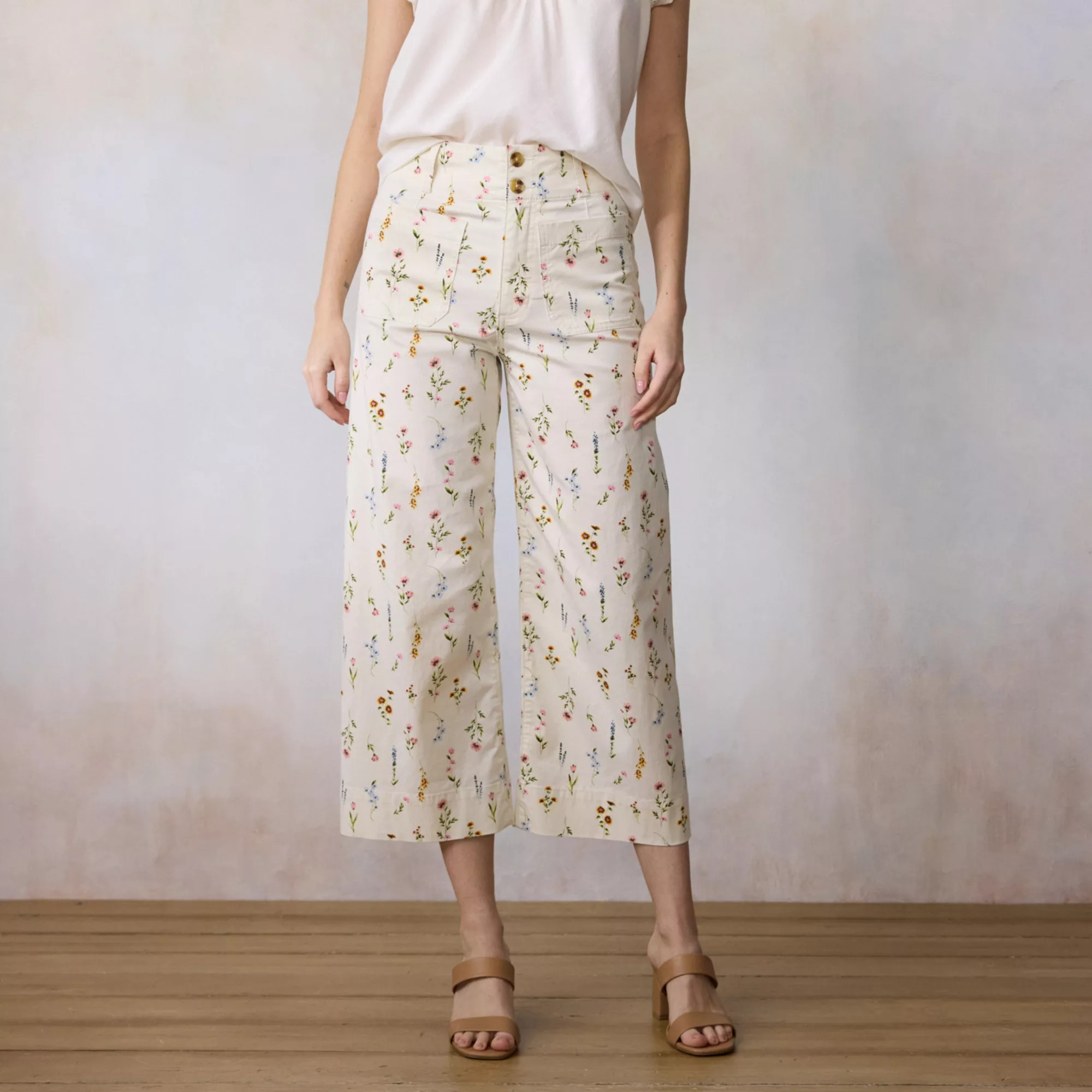 Petite LC Lauren Conrad Super High Rise Wide Leg Crop Pants | Kohl's