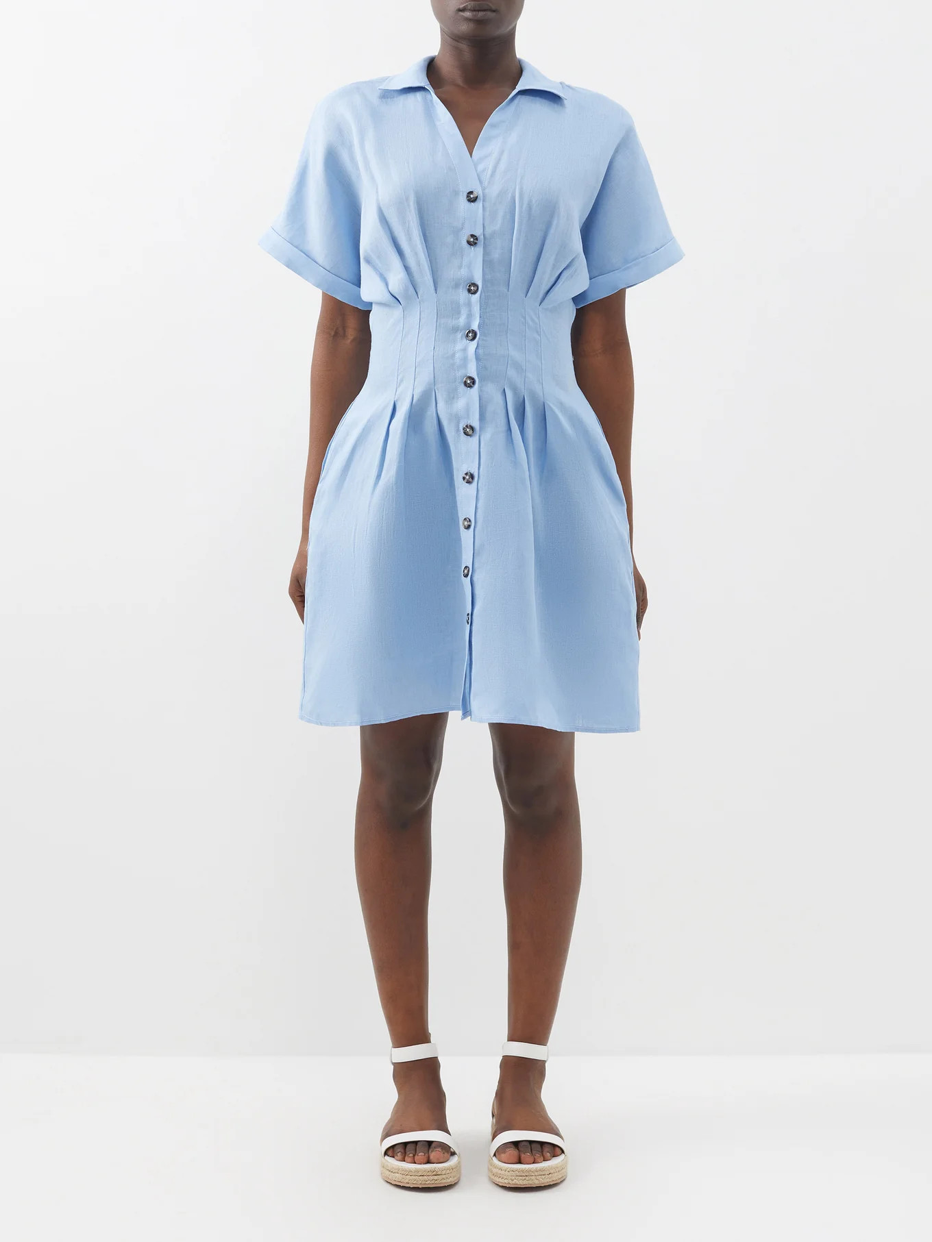 Riya linen shirt dress | Matches (US)