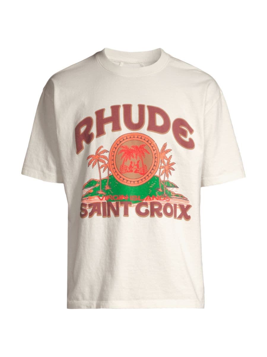 R H U D E Saint Croix Logo Cotton T-Shirt | Saks Fifth Avenue