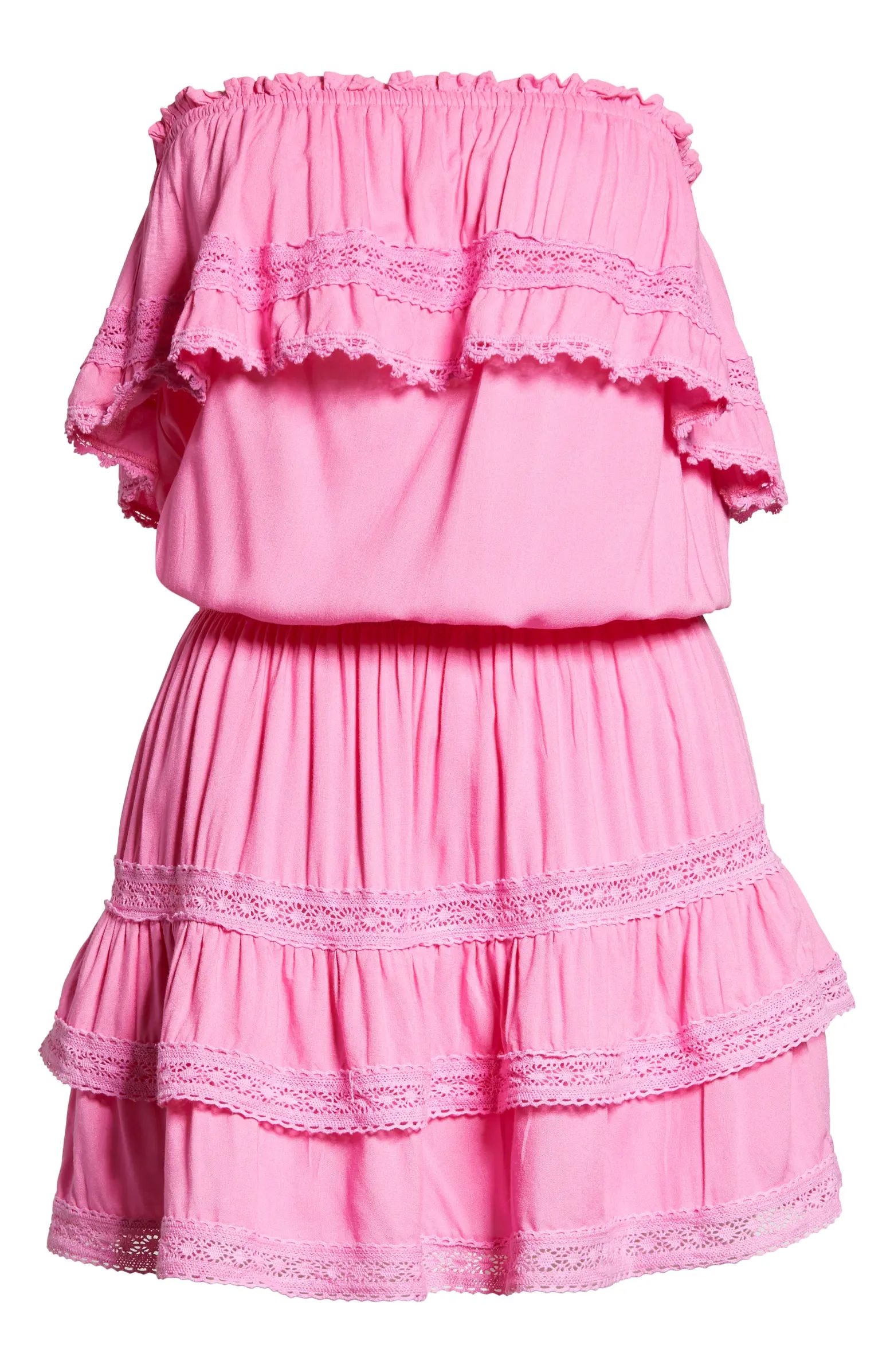 Salma Ruffle Embroidered Cover-Up Dress | Nordstrom