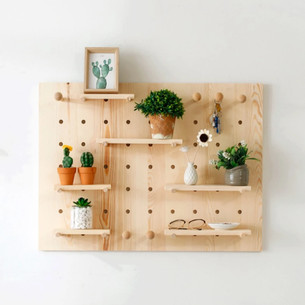 Click for more info about Handmade Wood Solid Pegboard Shelf Wood Wall Shelf Peg Board | Etsy