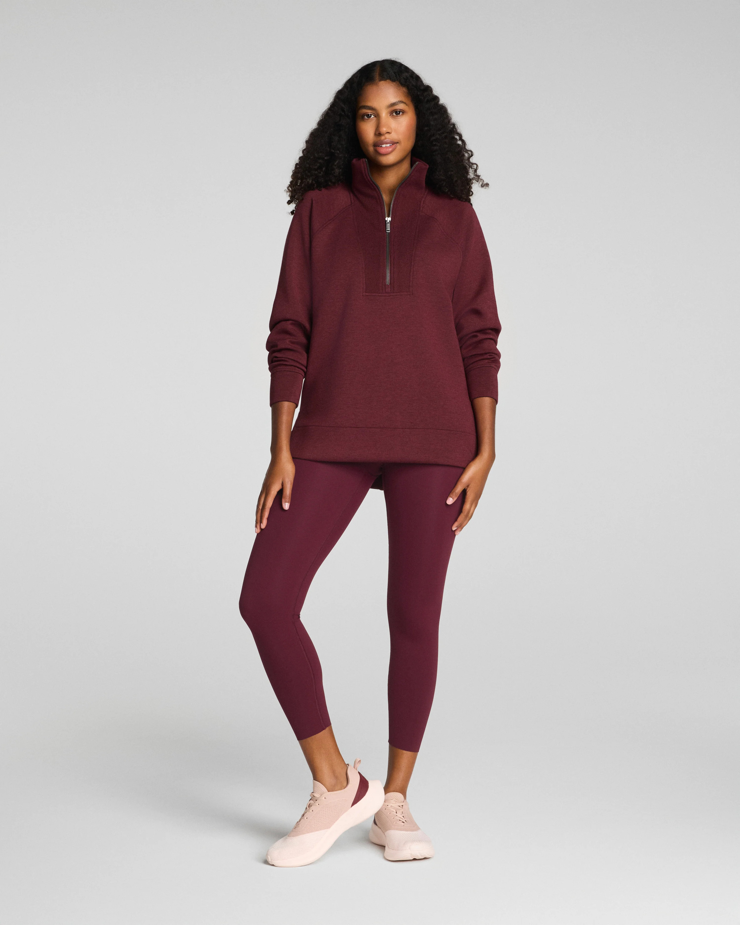 AirEssentials Brushed Half Zip Tunic Soft Long Layer | SPANX | Spanx