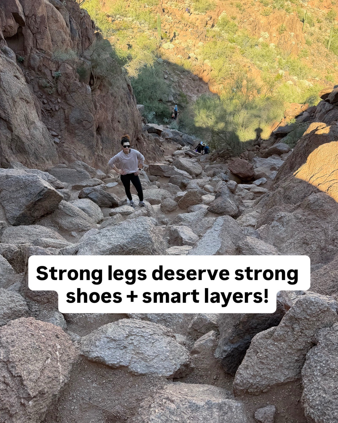 Scottsdale mornings are cold.
Afternoons warm up fast.
Desert terrain is no joke.

If you want to actually enjoy the hike (and not think about your feet the whole time), support matters!
At 51, I don’t under-prepare.
I train hard and I gear smart.


#LTKActive #LTKfitnessgoals #LTKTravel