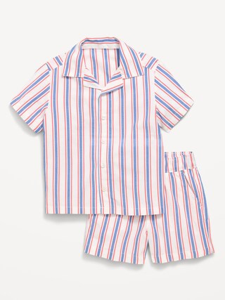 Striped Poplin Shirt and Shorts Set for Toddler Boys | Old Navy (US)