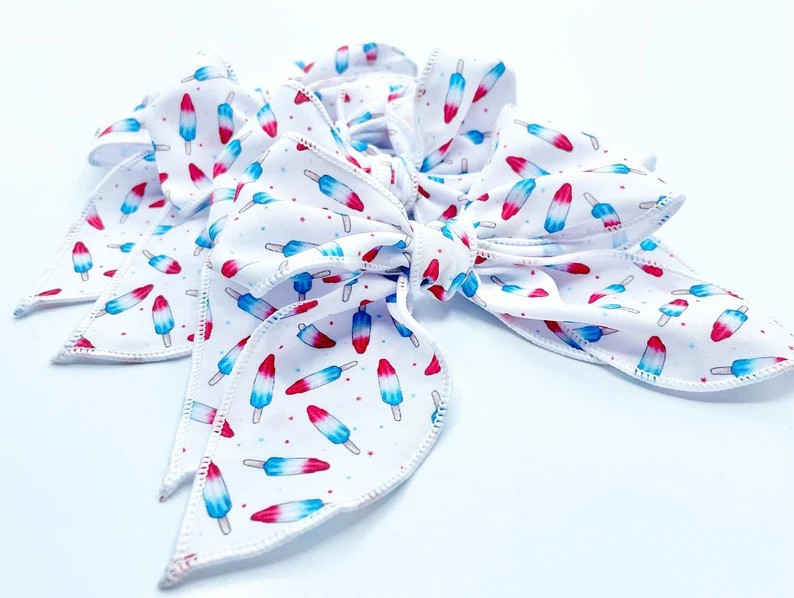 Fourth of July Hair bows, girls hair bows, 4th of July outfit, little miss firecracker, little fi... | Etsy (US)