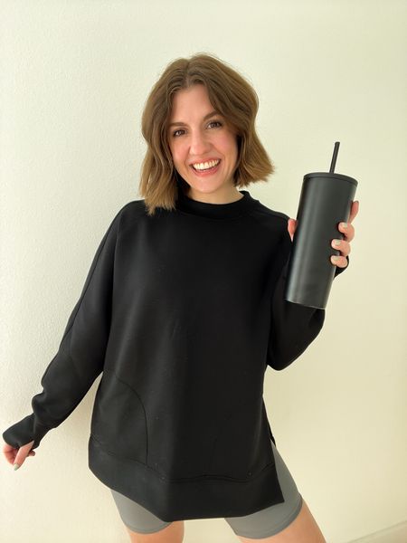 This comfy crew neck has been on repeat for me! It’s the perfect length to wear with leggings or bike shorts, and I love the weight of it. I want it in every color!

#LTKfindsunder100 #LTKfitness #LTKstyletip