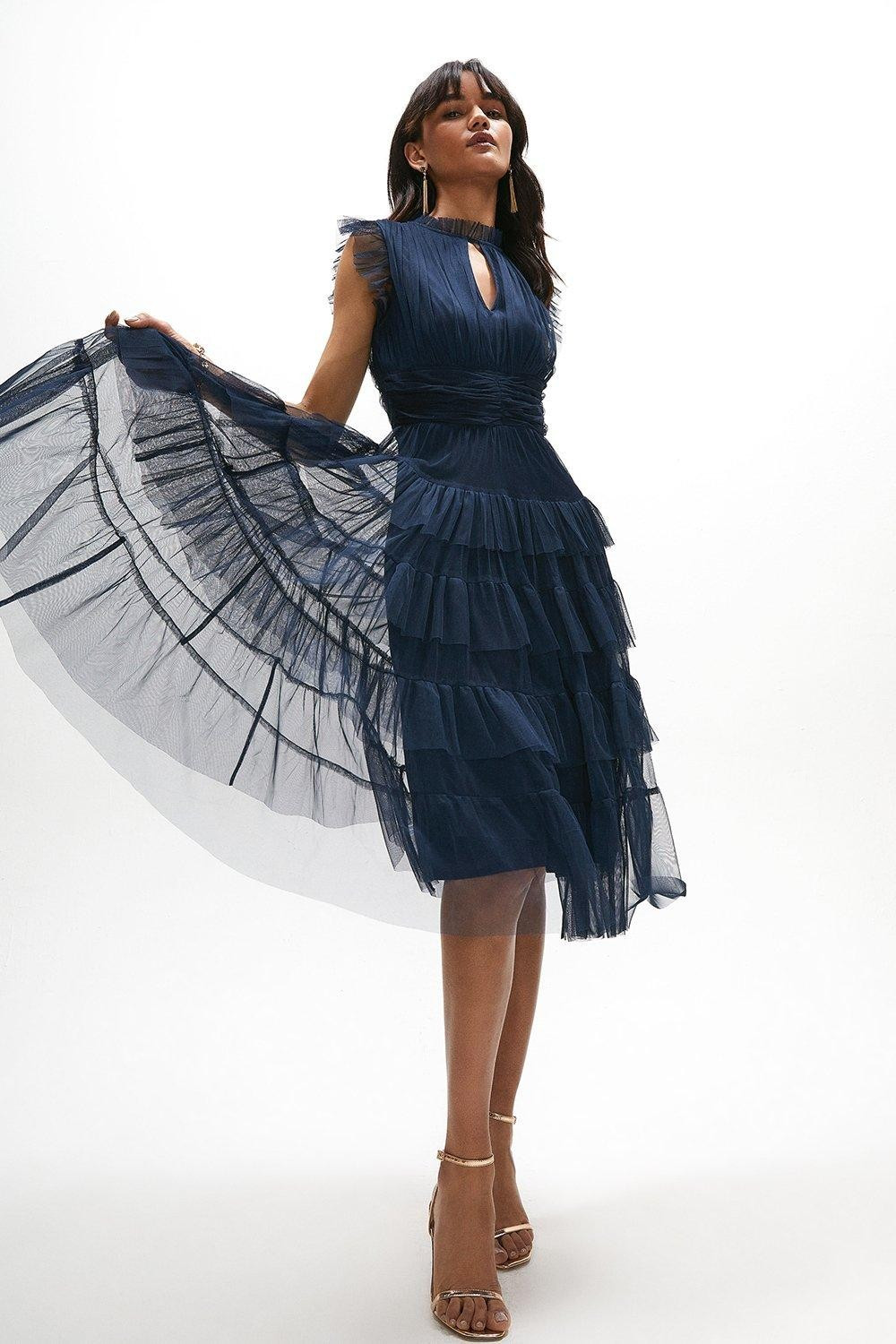 Tulle Tiered Frill Sleeve Dress | Coast UK & IE