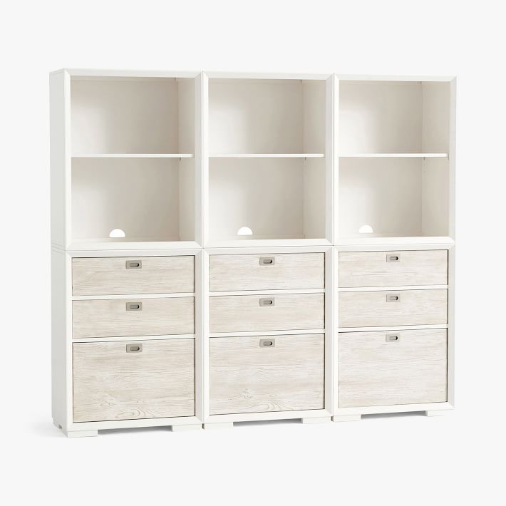 Callum Triple Tall Bookcase with Drawers | Pottery Barn Teen