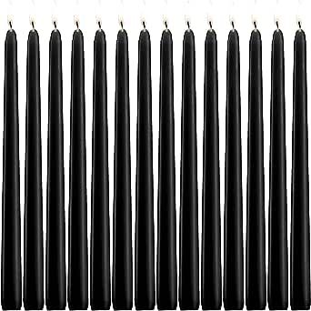 14 Pack Black Taper Candle 10 Inch Tall，Unscented，Dripless and Smokeless，7.5 Hours Dinner C... | Amazon (US)