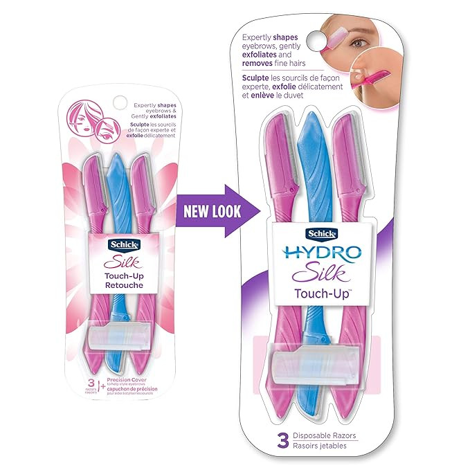 Schick Hydro Silk Touch-Up Multipurpose Exfoliating Dermaplaning Tool, Eyebrow Razor, and Facial ... | Amazon (US)