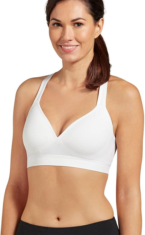 Jockey Women's Bra Mid Impact Molded Cup Seamless Sports Bra | Amazon (US)