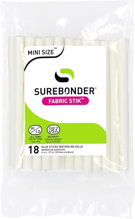 Surebonder White Mini Size Fabric Hot Glue Sticks, 4-Inch Length - Machine Washable, Works with F... | Amazon (US)